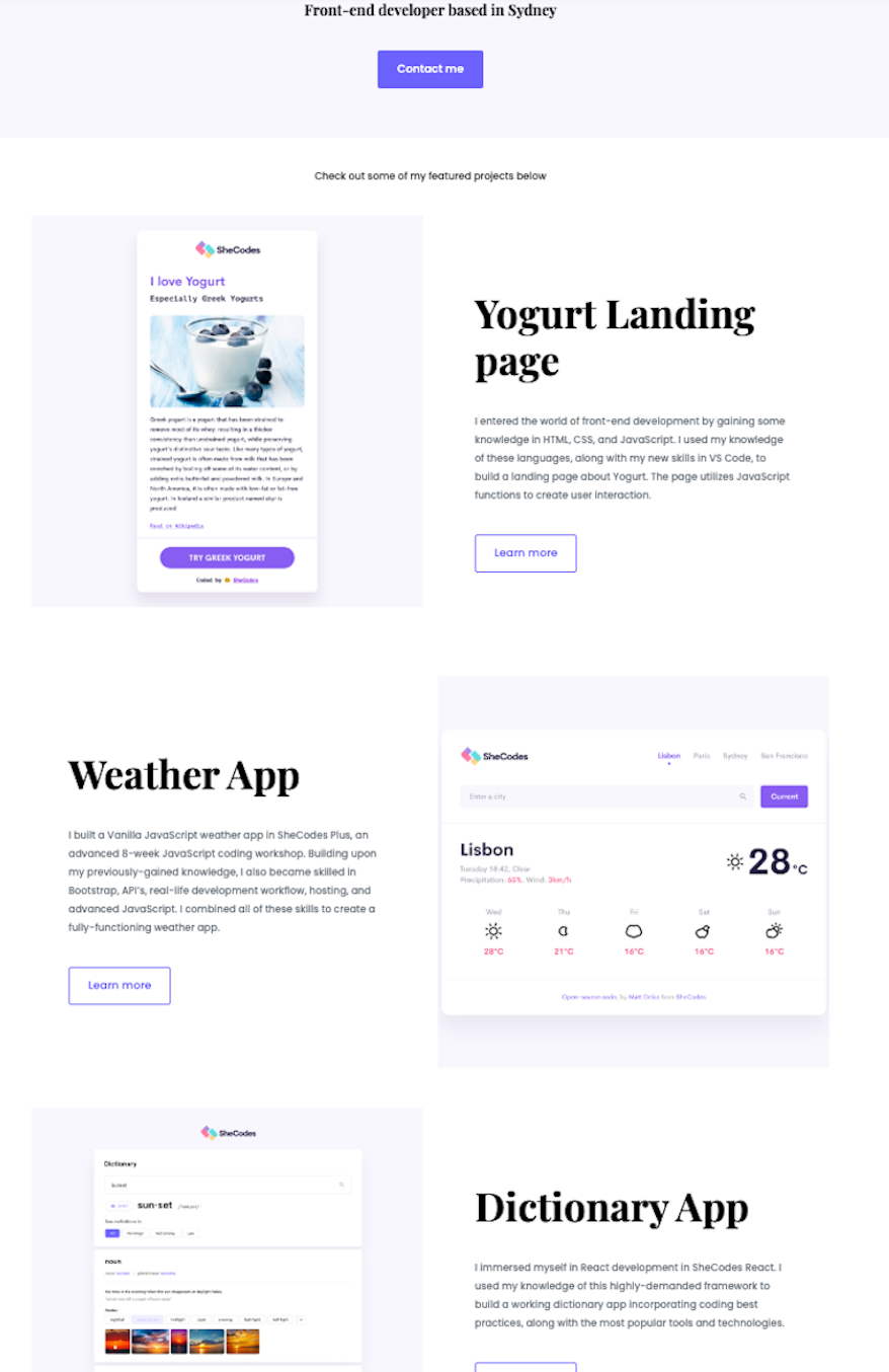 Portfolio Website Preview